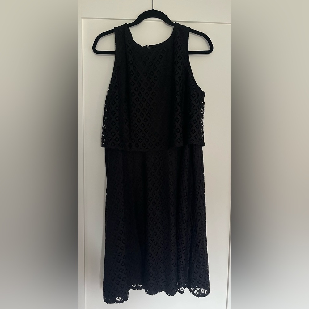 Chico’s layered black lace sleeveless dress - size 3 - NWOT
